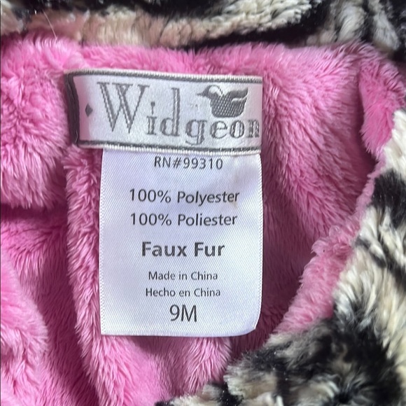 Widgeon Stylish Zebra Print Kids Faux Fur Coat 9M - Picture 2 of 5